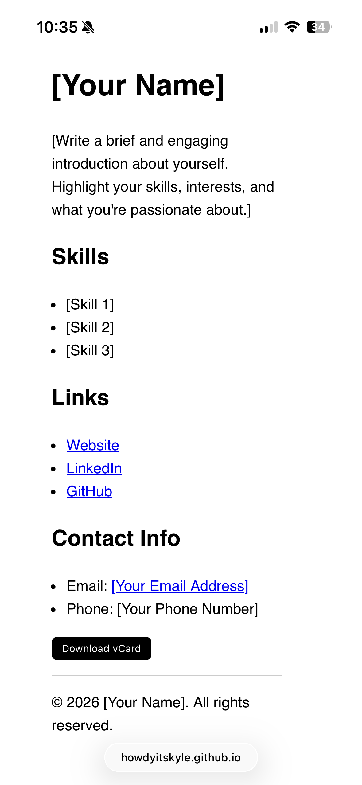 Screenshot of a demo page for netwroking