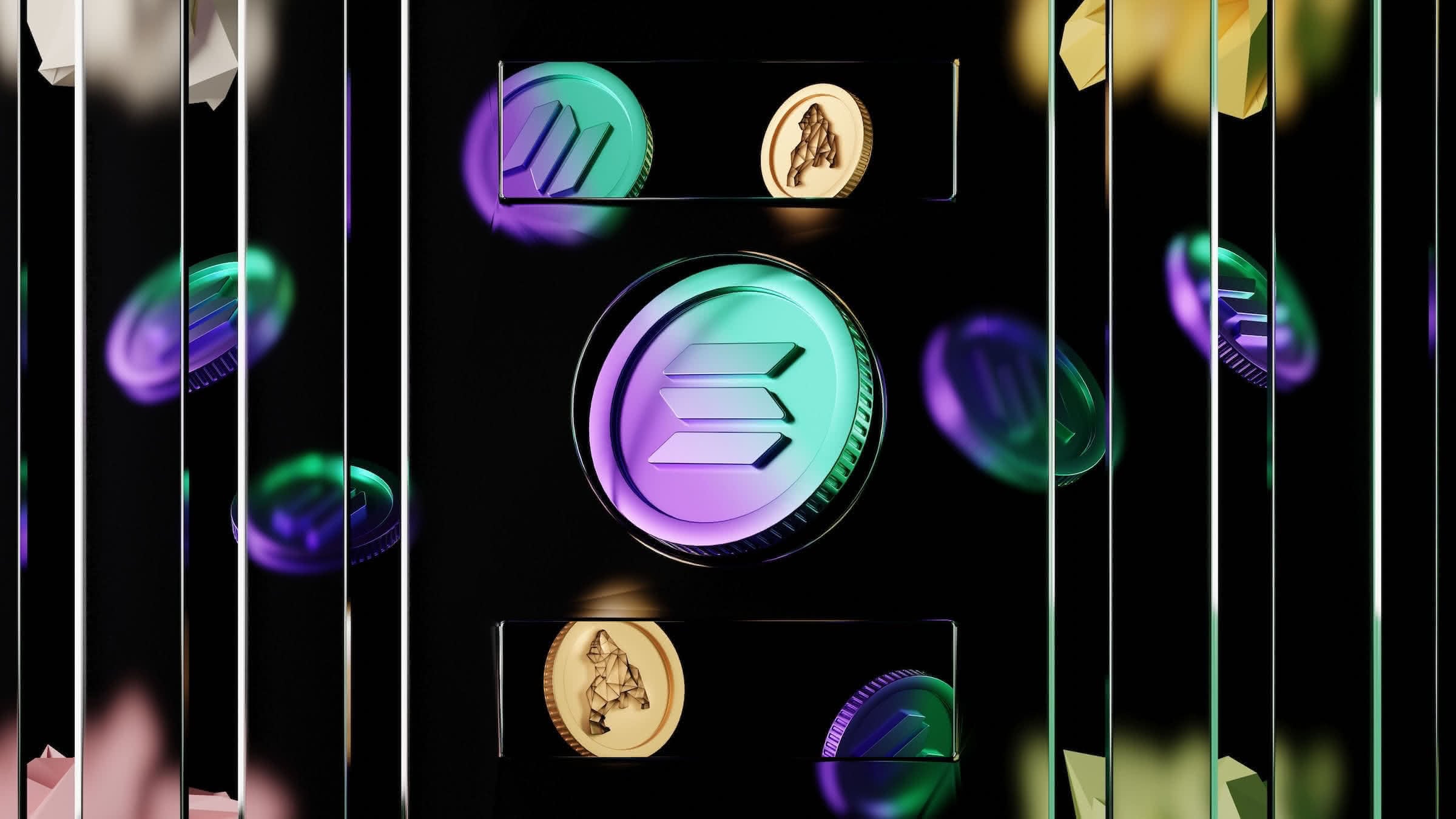 image of solana logo on a 3d rendered coin